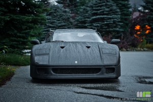 Ferrari F40 fully wrapped in 3M DI-NOC carbon fiber vinyl