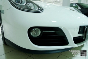 White Porsche Cayman with carbon fiber 3M DI-NOC