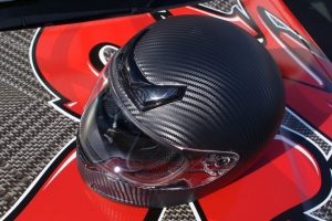 Shoei helmet wrapped in 3M carbon fiber DI-NOC vinyl