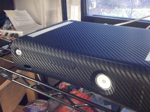 XBox 360 wrapped in 3M carbon fiber vinyl